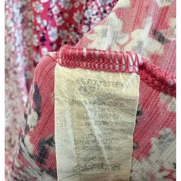 Honeyme Curvy Women's Size XL Open Front Pink Flowers Floral Print Cardigan - Picture 4 of 8